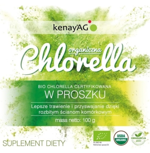 Chlorella Organiczna w proszku 100 gram / KenayAG